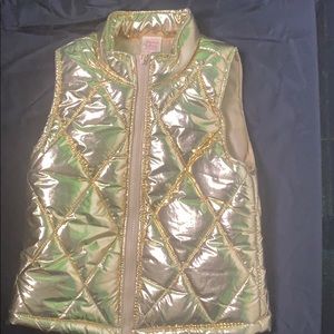 Little girl foil puffer Vest, never worn